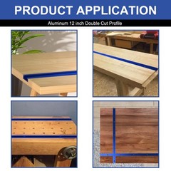 Seekliny T Tracks Woodworking Aluminum 12 inch Blue 4 Pack 4-12inch,