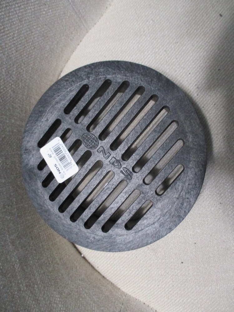 40 Drain Grate 6 in Dia 6-3/4 in L 6-3/4 in W Round, 1/4 in Grate Opening NDS