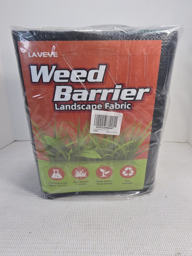 LAVEVE 4FT x 50FT Weed Barrier Landscape Fabric 3.2oz Premium Heavy-Duty – NEW