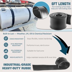 4″ Rubber Fuel Tank Strap Isolator Gas Tank Strap Cushion for Most Semi-trailer