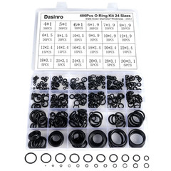400 Pcs Rubber O-Rings Assortment Kit, 24 Sizes Rubber O-Ring Sealing Seal Assor