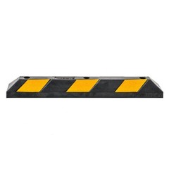 Guardian Parking Stop, 3ft Rubber Curb w/Mounting Holes, Black/Yellow (Used)