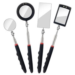 KABUDA 4PCS Telescoping Inspection Mirror LED Lighted Black, Silver