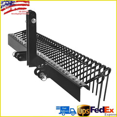 60″ 3 Point Heavy Duty Steel Pine Straw Rake for Cat-0 &Cat-1 Tractor Attachment