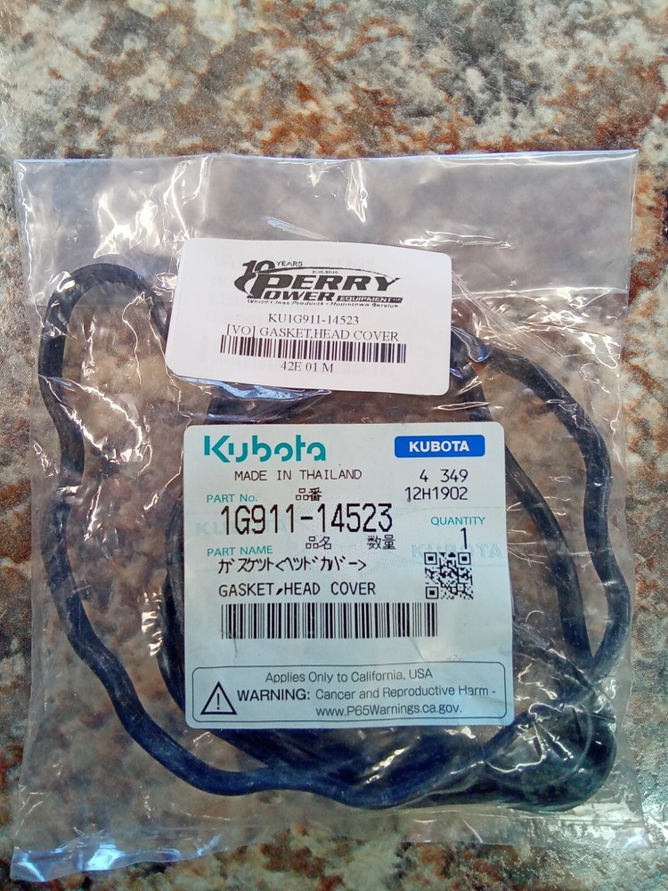 New OEM Kubota Valve Cover Gasket Seal 1G911-14523, V1903, V2203, V2003, V2403.