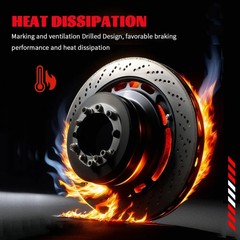 Front Rear Brake Disc Rotors & Ceramic Brake Pads Kit Fit Cherokee 2014-2023
