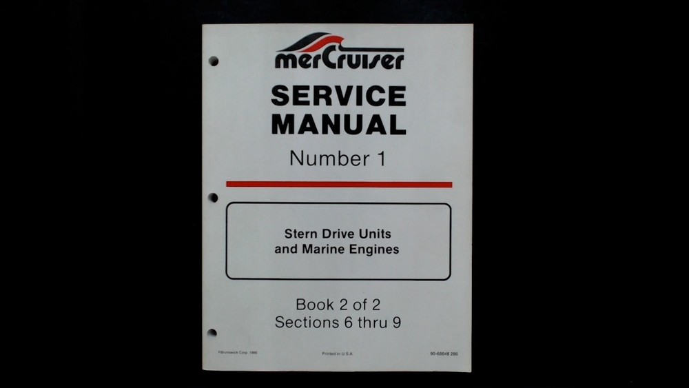MerCruiser Stern Drive Marine Engine Service Manual 90-68648 1985 Book 2 OEM