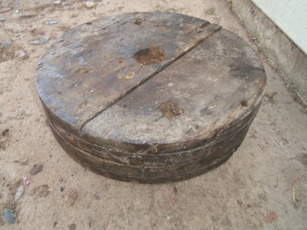 c. Old Wood Pulley Belt Industrial 15 1/4 x 3 15/16 Inches Many Photos