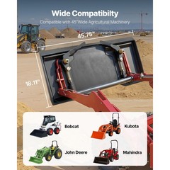 Uimoso 1/4″ Skid Steer Mount Plate Steel Quick Attachment Adapter Loader 45″