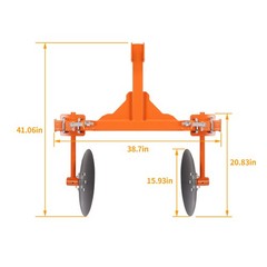 Fits Cat 1 Tractors, Steel 3 Point 48″ Adjustable Disc Bedder Disc Harrow