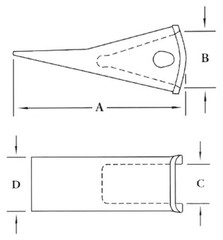 2A Standard Dirt Bucket Tooth Shank Assembly Weld On Replacement H&L Style