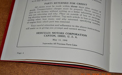 HERCULES Motors Corporation 1949 Engine JXL Series Parts List