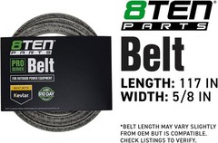 8TEN Belt with Kevlar for Scag Tiger Cat Cub Cheetah 482137 483241 Husqvarna