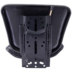 Tractor Seat w/ Backrest Black Slide Track Steel PVC Compact Mower Tractor Seat
