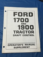 Ford 1700 and 1900 Tractor Draft Control Operator’s Manual Supplement