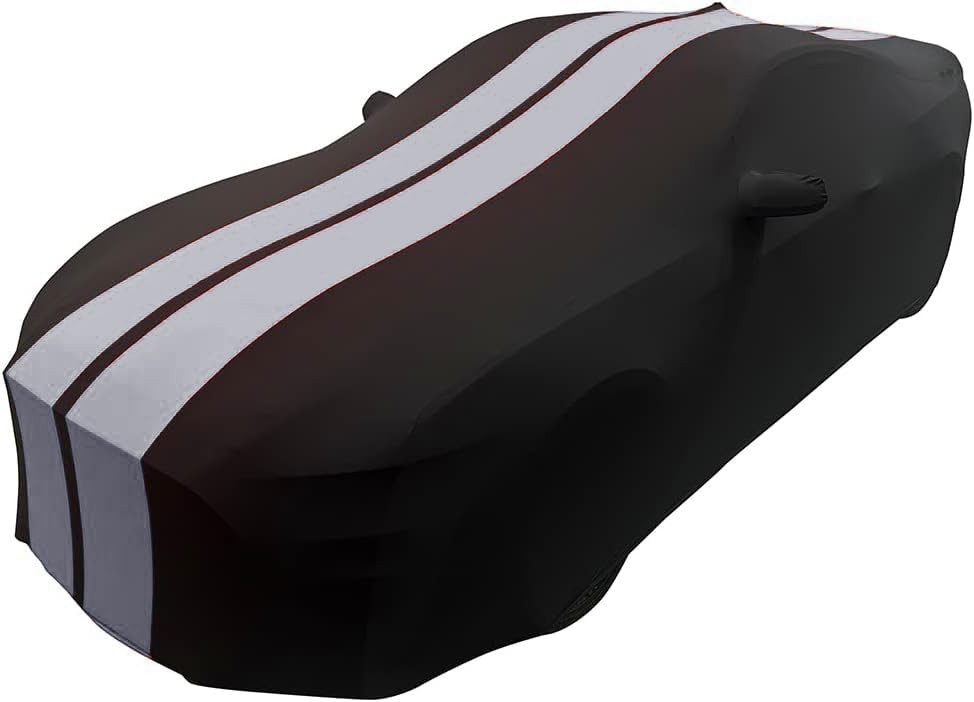 Waterproof Elastic Car Cover for Sport Sedan Black Grey 181-193 Inches