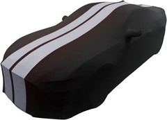 Waterproof Elastic Car Cover for Sport Sedan Black Grey 181-193 Inches