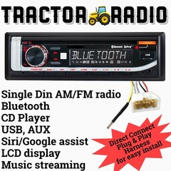 LS Tractor Radio with Easy Plug & Play Harness AM FM Bluetooth CD Player USB