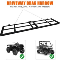 6Ft Heavy Duty Tow Behind Drag Harrow w/6ft Chain Driveway Grader Landscape Rake