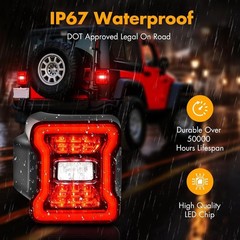 LED Tail Lights for 2007-2018 Jeep Wrangler JK JKU Tunnel Shaped Light Rear Lamp