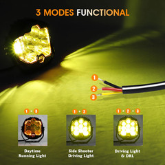 2PCS 5″ Square LED WORK LIGHT fit CAT Skid Steer 289D3 277D 289D 226D 249D 297D2