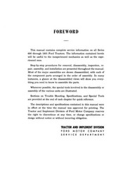 Ford 600, 700, 800, 900, 501, 601, 701, 801, 901,1801 Tractor Service Manual