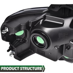 09-14 Ford F150 Headlights Smoke Lens Black Housing Clear Reflector DL3Z13008AF