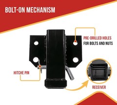 Bolt-On Receiver Hitch for 2″ Transformer Tractor Hitch Towing Capacity 2500lbs