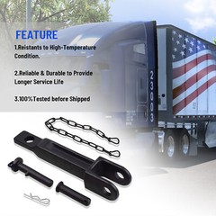 A20-6014 Single Tow Hook for Peterbilt & Kenworth w/ Pull Pin Frame Pin A65-6008