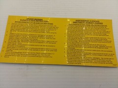LIFTGATE WARNING STICKER 20427 FRENCH/ENGLISH 8-3/4″X 4″ ELEVATING GATE INS.NNB
