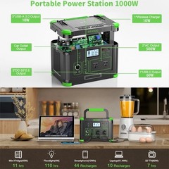 1000W 999Wh All-Round Portable Power Station NEW for Solar Generator Camping RV