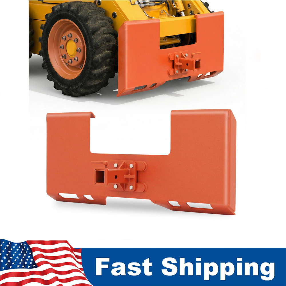 3/8″ Thick Skid Steer Mount Plate Quick Attachment w/ 2″ Trailer Hitch Receiver