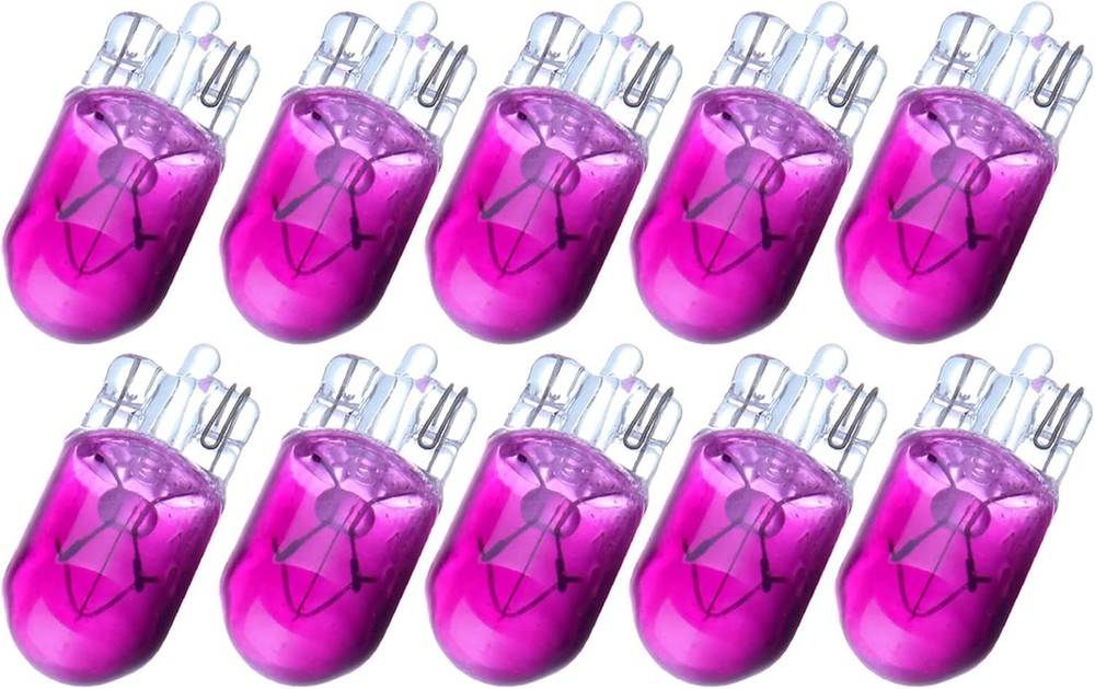 10-Pack T10 168 194 W5W Wedge Halogen Bulbs for Instrument Panel Color: purple