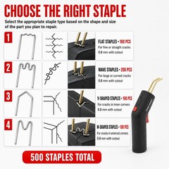Cordless Hot Stapler Repair Kit, 4.0Ah Rechargeable Plastic Welder, USB-C Fast