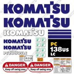 Fits Komatsu PC138USLC-2 Decal Kit Midi Excavator Decals PC 138 US LC 2 Stickers