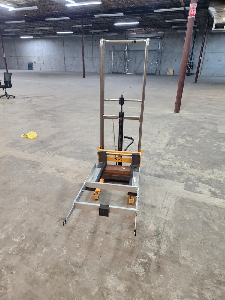 manual pallet stacker, 2200LBS CAPACITY 78 INCHES IN HEIGHT, LIFT 5 FEET 3 INCHS