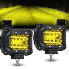 2Pcs 4″ LED Work Lights Amber Spot Pods OffRoad Truck ATV UTV Driving Fog Lamps