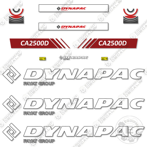 Fits Dynapac CA2500D Decal Kit Roller – 7 YEAR OUTDOOR 3M VINYL!