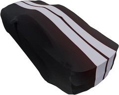 Waterproof Elastic Car Cover for Sport Sedan Black Grey 181-193 Inches