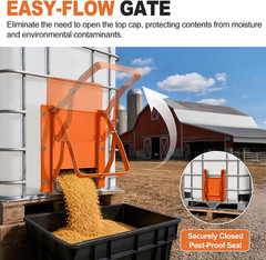 9X9″ Sliding Grain Gate for IBC Tote, Alloy Steel Manual Grain Gate | Gravity-Fe