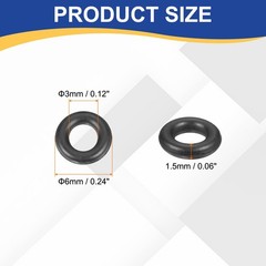 HARFINGTON 50pcs Nitrile Rubber O-Rings 6mm OD 3mm ID 1.5mm Width 6x3x1.5mm