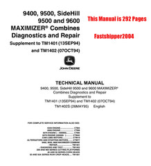 4 Service Manual JOHN DEERE 9400 9500 9600 COMBINES TM1401 TM1402 Diagnosis Test