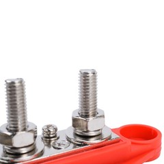 Red & Black 5/16″ 4 Stud Power Distribution Block -BUSBAR- With Cover