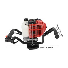 52CC Gas Powered Earth Auger Post Hole Digger Auger 2 Stroke 2hp, NO Drill Bits