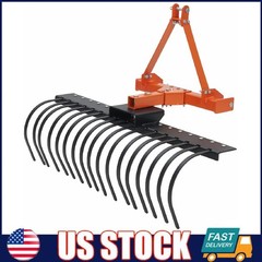 50″ 3 Point Landscape Rack for Category-0 Cat-1 Tractor, Steel Tractor Rake Lawn