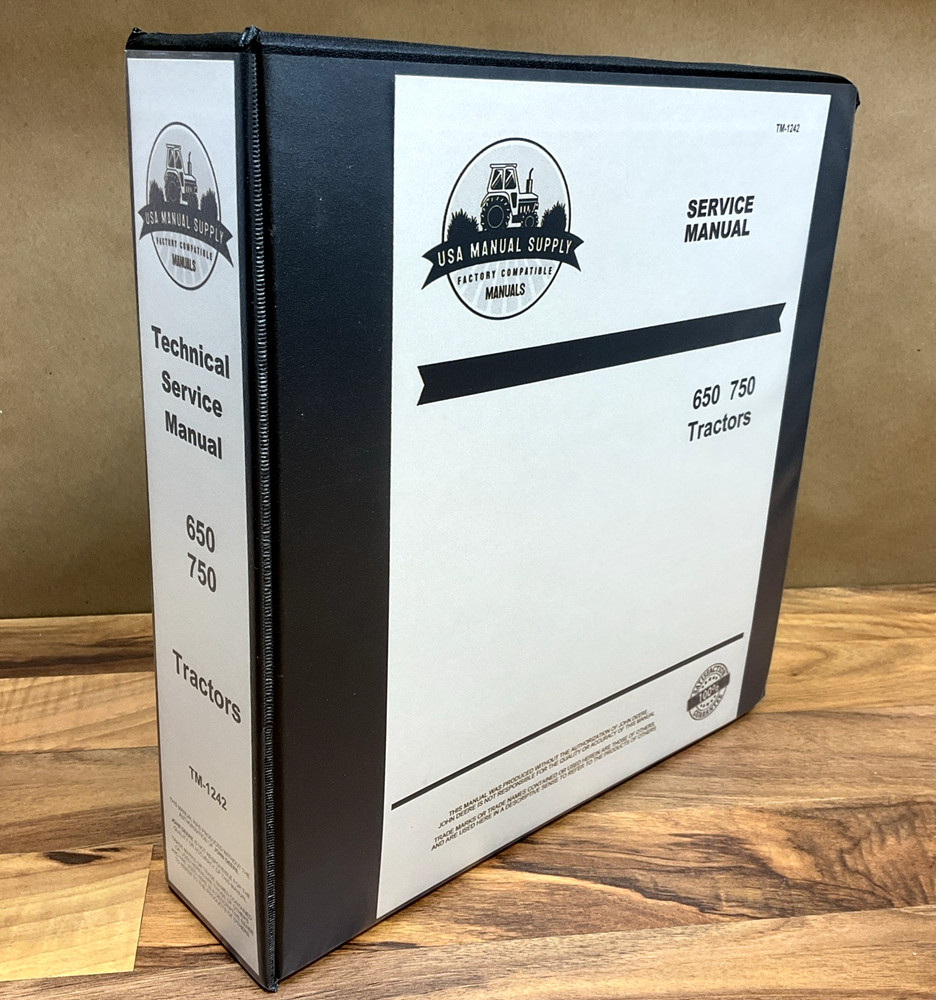 Service Manual fits John Deere 650 750 Tractor Repair Shop Technical Book