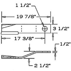 2 of Rotary Cutter Blade 20″ x 3.5″ x 0.5″ w/1.5″ Hole CCW USA MADE 753842