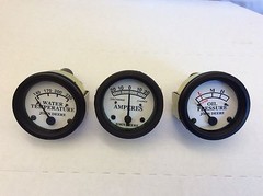 for John Deere B gauges, Oil, Amp, Temperature Gauge set, Styled. ships from USA