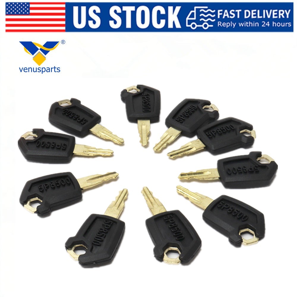 10X Heavy Equipment Key Set Ignition Keys for CAT Caterpillar New Style 5P8500