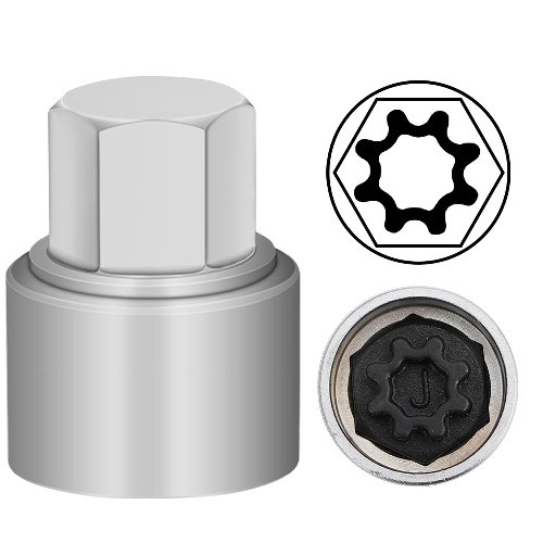 Wheel Lock Nut Key Socket 27mm/25mm for Audi Anti-Theft Lug Nut Removal Tool